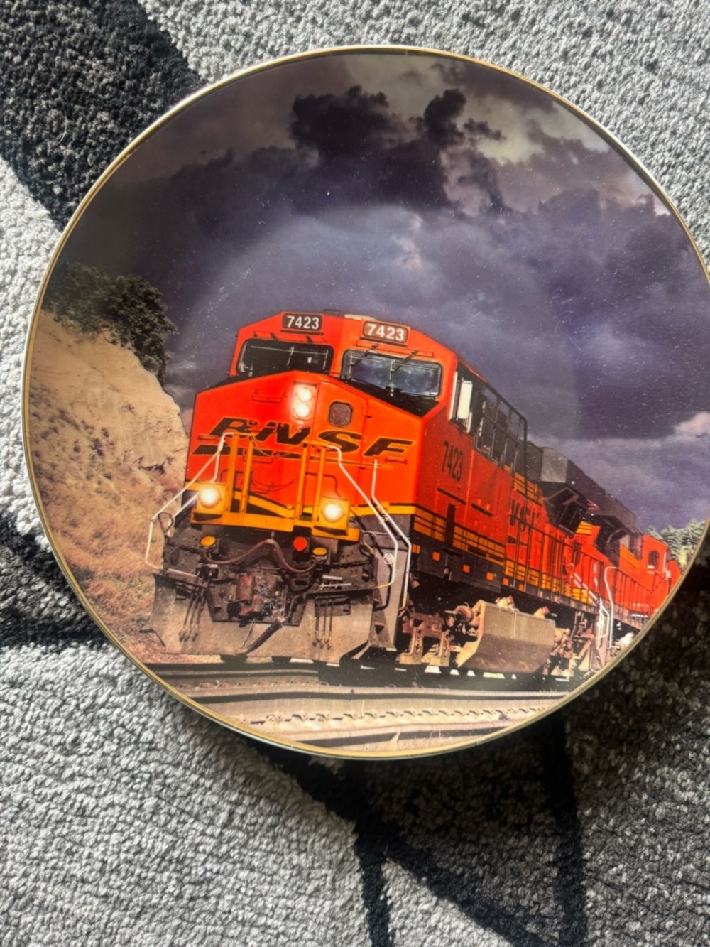 BNSF Orange Locomotive Wall Art Plate